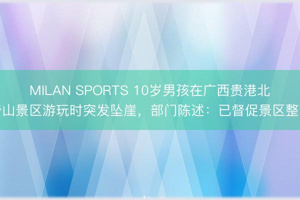 MILAN SPORTS 10岁男孩在广西贵港北帝山景区游玩时突发坠崖，部门陈述：已督促景区整改
